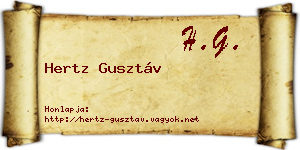 Hertz Gusztáv névjegykártya